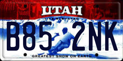 UT license plate B852NK