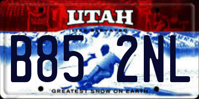 UT license plate B852NL