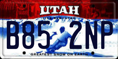 UT license plate B852NP