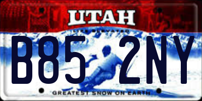 UT license plate B852NY