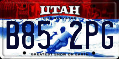UT license plate B852PG