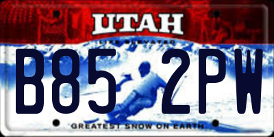 UT license plate B852PW