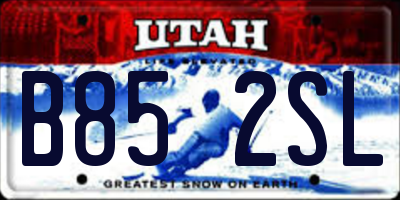 UT license plate B852SL