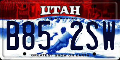 UT license plate B852SW