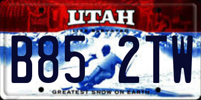 UT license plate B852TW