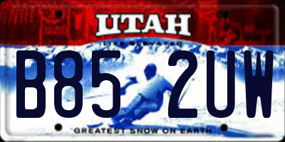 UT license plate B852UW