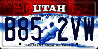 UT license plate B852VW