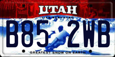 UT license plate B852WB