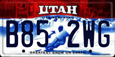 UT license plate B852WG