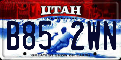 UT license plate B852WN