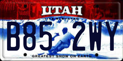 UT license plate B852WY