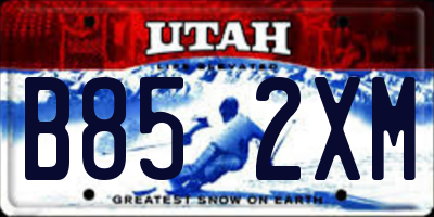 UT license plate B852XM