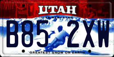 UT license plate B852XW