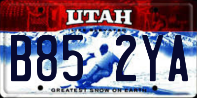 UT license plate B852YA