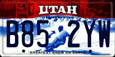 UT license plate B852YW