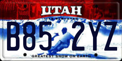 UT license plate B852YZ