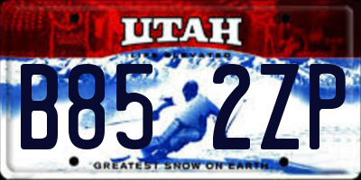 UT license plate B852ZP