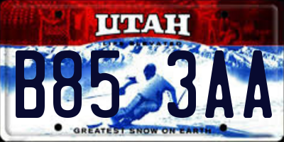 UT license plate B853AA