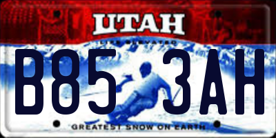 UT license plate B853AH