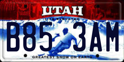 UT license plate B853AM