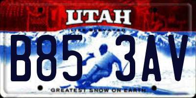 UT license plate B853AV