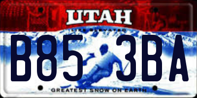 UT license plate B853BA