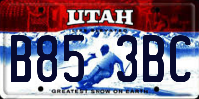 UT license plate B853BC
