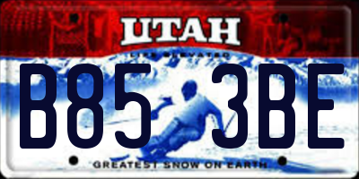 UT license plate B853BE