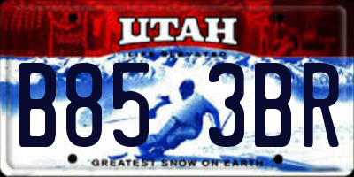 UT license plate B853BR