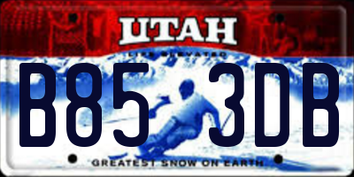UT license plate B853DB