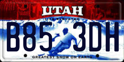 UT license plate B853DH