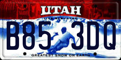 UT license plate B853DQ