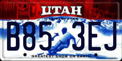 UT license plate B853EJ