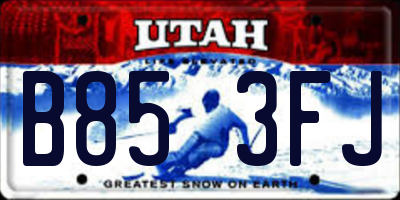 UT license plate B853FJ