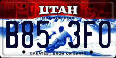 UT license plate B853FO