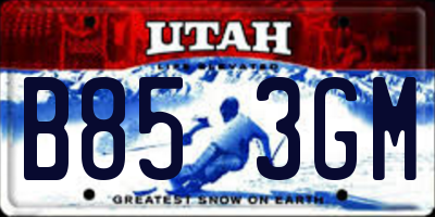 UT license plate B853GM