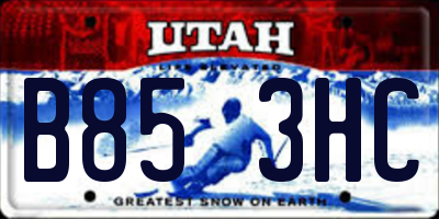 UT license plate B853HC
