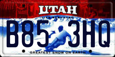 UT license plate B853HQ