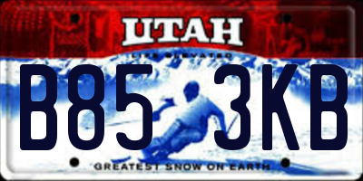 UT license plate B853KB