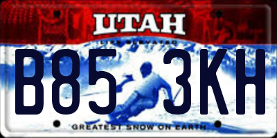 UT license plate B853KH