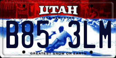 UT license plate B853LM