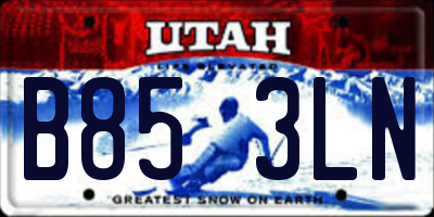 UT license plate B853LN
