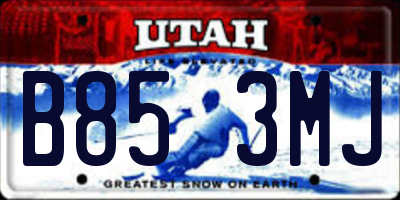 UT license plate B853MJ