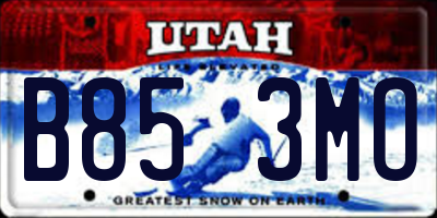 UT license plate B853MO