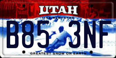 UT license plate B853NF