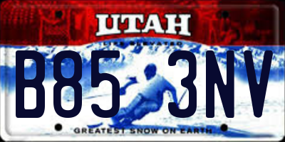 UT license plate B853NV