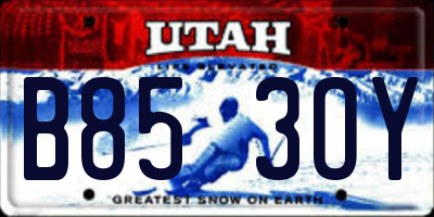 UT license plate B853OY