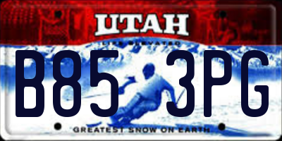 UT license plate B853PG