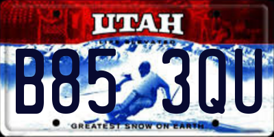 UT license plate B853QU