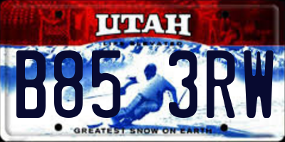 UT license plate B853RW